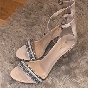Aldo Nude Heels with Embellished Strap